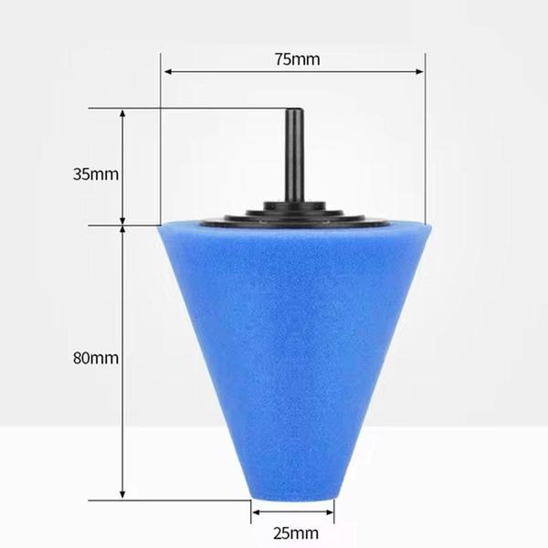 Imagem de Cone Espuma Cônica 75Mm Polimento Cubo De Roda Automotiva