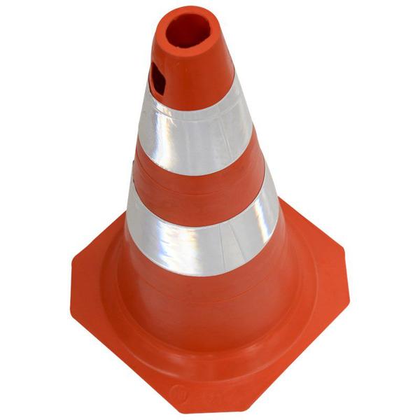 Imagem de Cone flexivel refletivo flexivel 50cm laranja e branco