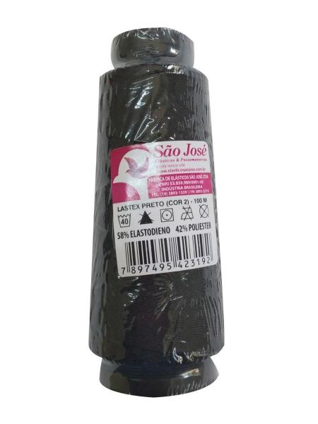 Cone Lastex Fio Elastico Para Mega Hair 100Mt Preto - Sao Jose Imagem de Cone Lastex Fio Elastico Para Mega Hair 100Mt Preto