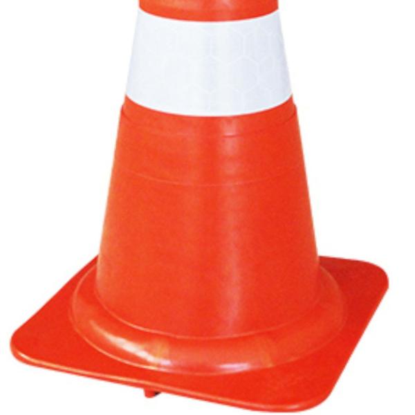 Imagem de Cone para sinalização 75 cm com 2 faixas - 700.00652 - Plastcor - Plastcor