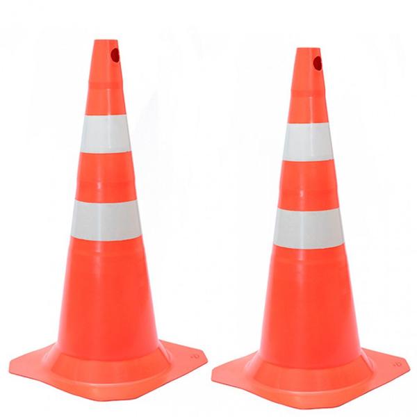 Imagem de Cone plástico para sinalização 75 cm com 2 faixas RM-41 - MultiMarcas