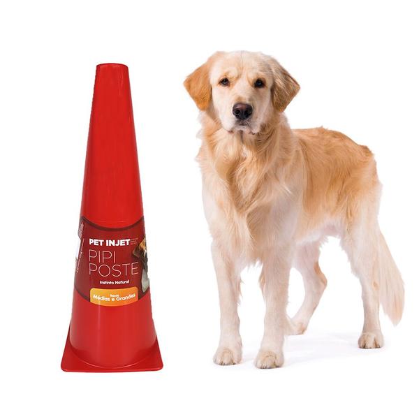 Imagem de Cone poste educador xixi no lugar certo p/ cães 40cm Vmlho