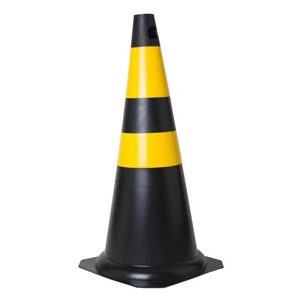 Imagem de Cone preto e amarelo 75cm  plastcor