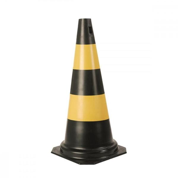 Imagem de Cone Rigido Plastcor Plastico Preto/Amarelo 50Cm  700.01304