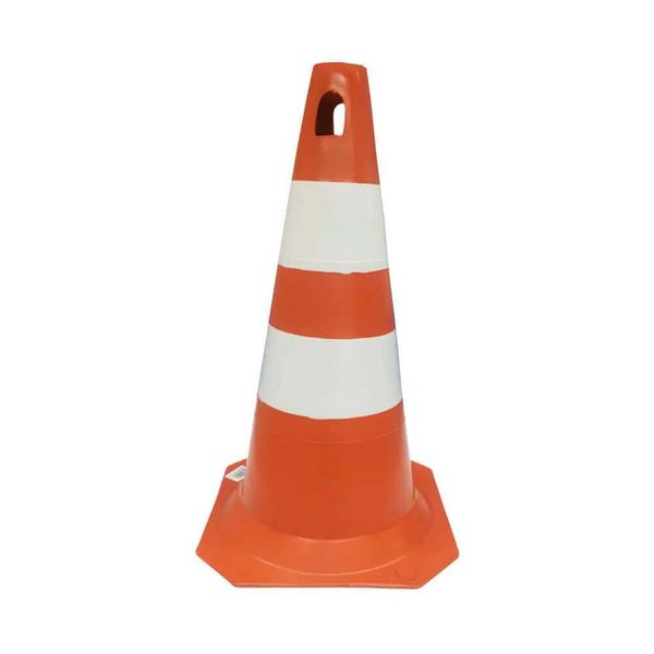 Imagem de Cone Sinalização Branco/Laranja 50CM