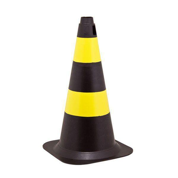 Imagem de Cone Sinalizaçao PRETO/AMARELO 50CM - Plasticor