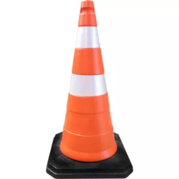 Imagem de Cone Sinalização Trânsito Base De Borracha 4,8kg 75cm