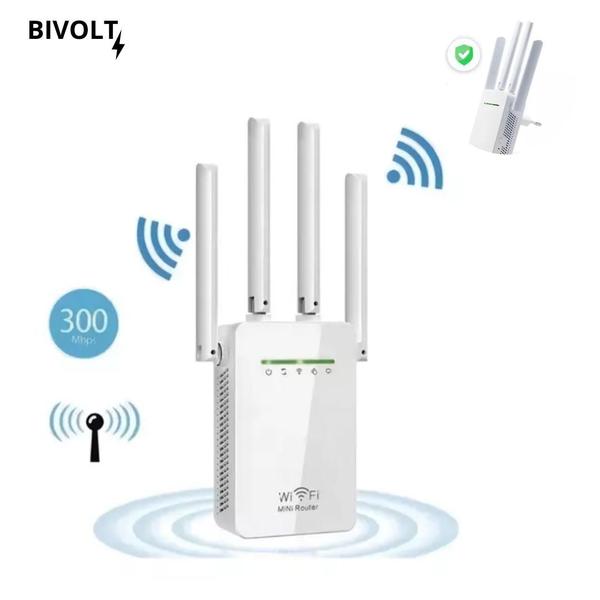 Imagem de Conecte-se sem interrupções com o Repetidor Roteador de Sinal Wi-Fi 4 Antenas HZ-2800!