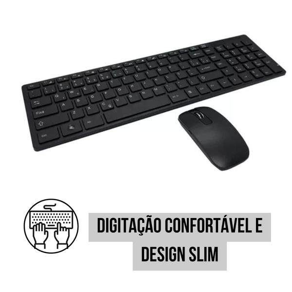 Imagem de Conectividade Eficiente: Kit Teclado e Mouse Wireless Sem Fio 2.4GHz USB