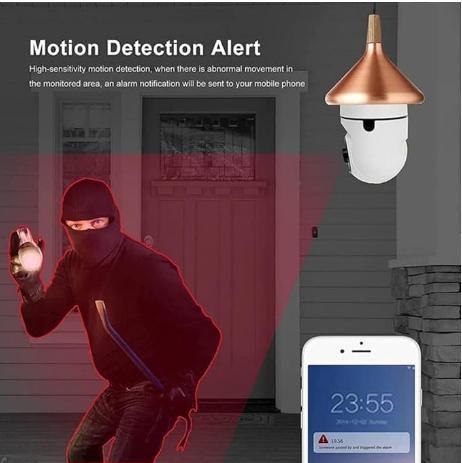 Imagem de Conectividade Total: Câmera de Segurança Wi-Fi IP Sem Fio 360 Encaixe Lâmpada com Aplicativo