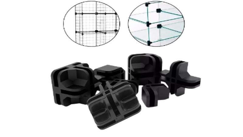 Imagem de Conectivos Conectores Para Balcão Vidro ou Tela Modulado Kit 20 Peças Padrão Preto