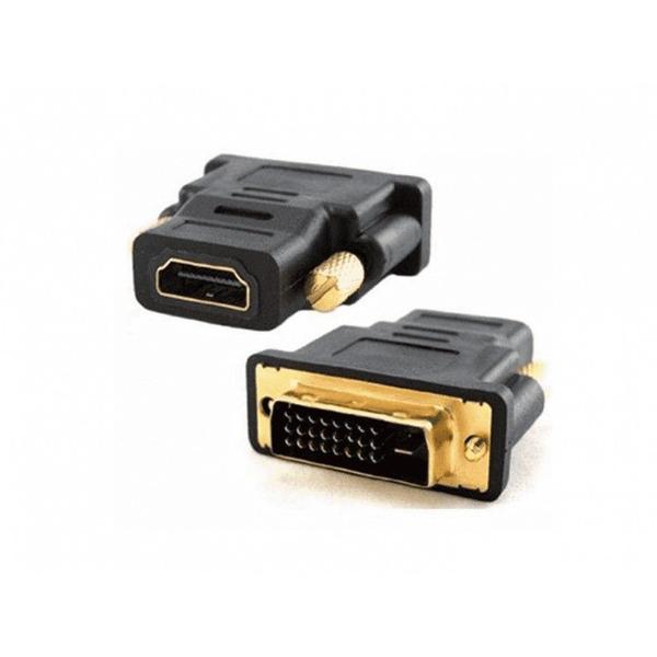 Imagem de Conector adaptador dvi-d 24+1 macho para hdmi fêmea dourado