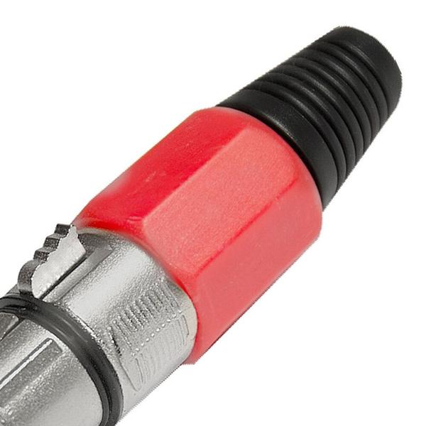 Imagem de Conector Cannon de Microfone Femea Profissional Vermelho