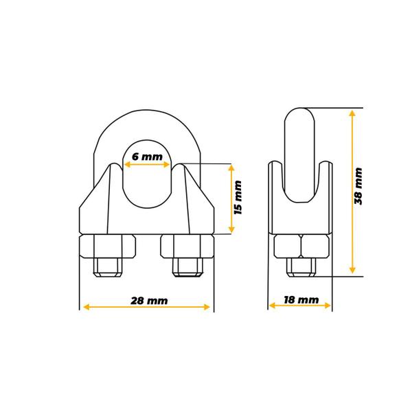 Imagem de Conector Clips Grampo Para Cabo de Aço de 5/16'' Pol Rometal