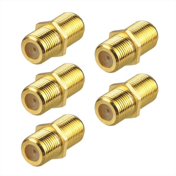 Imagem de Conector de cabo coaxial VCE RG6 F-Type banhado a ouro, pacote com 5