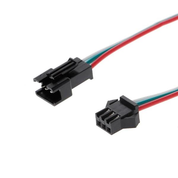 Imagem de Conector de Cabo SM Macho e Fêmea para Fita LED - 3 Pinos (WS2812B, WS2812, WS2811)