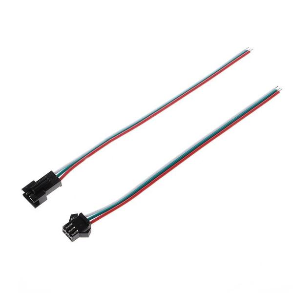 Imagem de Conector de Cabo SM Macho e Fêmea para Fita LED - 3 Pinos (WS2812B, WS2812, WS2811)