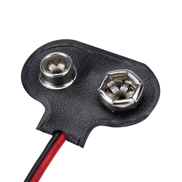 Imagem de Conector de clipe de bateria 9V tipo T, material sintético, pacote com 10