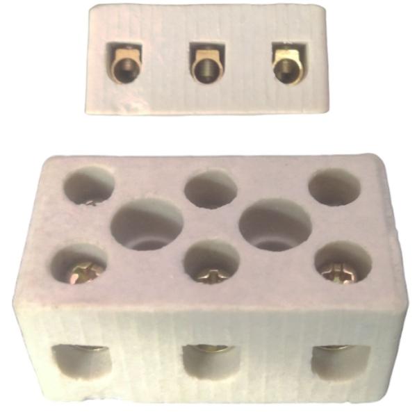 Imagem de Conector De Fio Emenda Fio Conector Porcelana 3 Polos