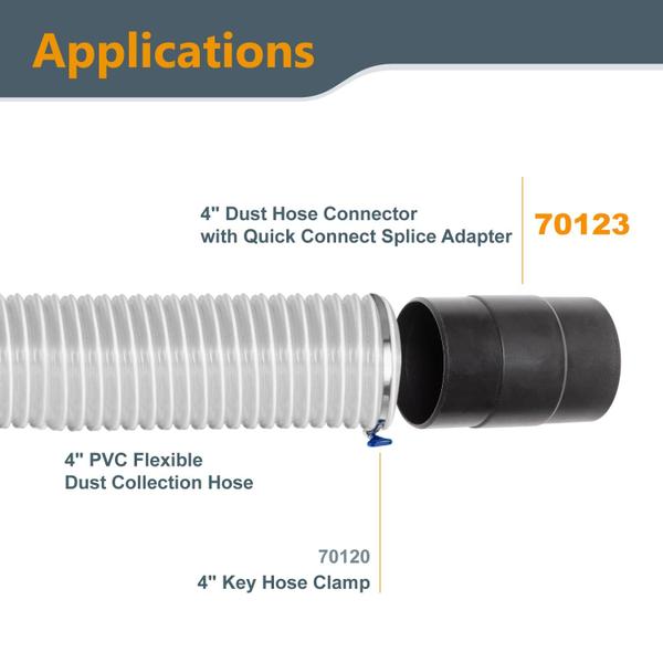 Imagem de Conector de mangueira de coleta de poeira POWERTEC 70123-P2 O.D. Splice 4