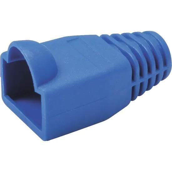 Imagem de Conector De Rede RJ45 Cat5E C/ Capa Azul PCT/20