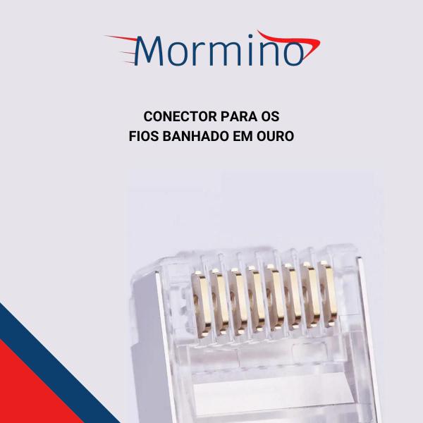 Imagem de Conector de Rede RJ45 Com 100 unid. Banhado a Ouro