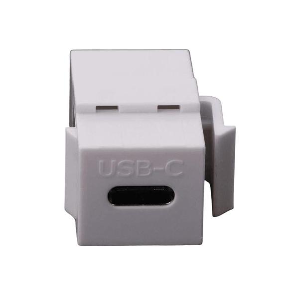 Imagem de Conector Emenda Fêmea Keystone Usb Tipo-C 2.0 Transferidor