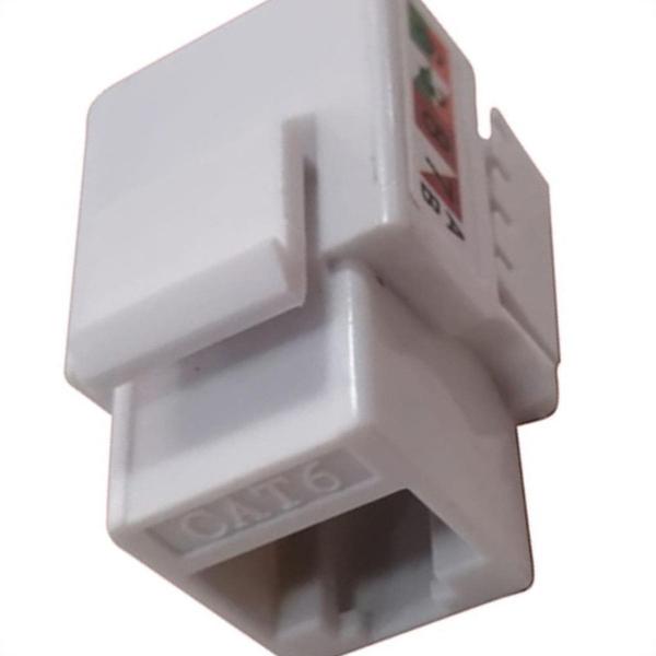 Imagem de Conector Femea Keystone Cat06 Branco - Kit C/10 Unidades