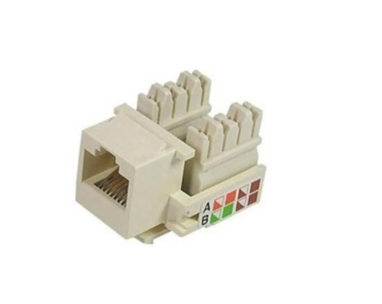 Imagem de Conector Fêmea Keystone Importado Cat5 Bege