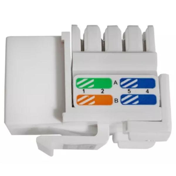 Imagem de Conector fêmea keystone rj45 cat.5e t568a/b branco