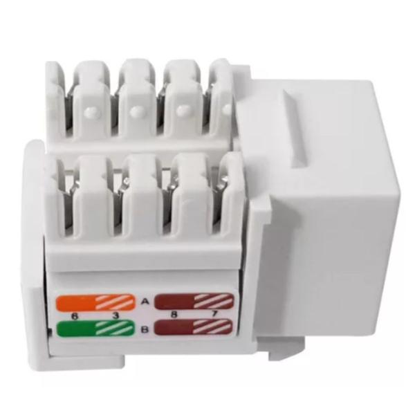 Imagem de Conector fêmea keystone rj45 cat.5e t568a/b branco