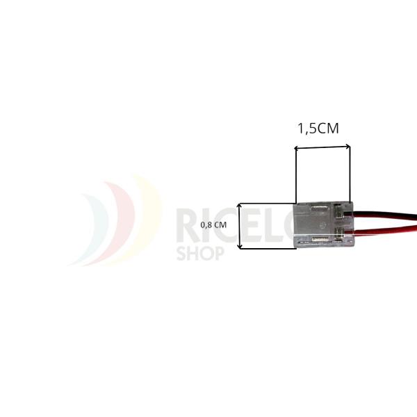 Imagem de Conector Fita Led COB 10mm 2 Vias 1 Terminal - 20 Unidades