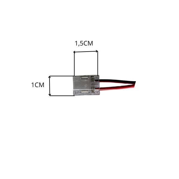 Conector Fita Led COB 10mm 2 Vias 2 Terminais - 5 Unidades - RICELOM Imagem de Conector Fita Led COB 10mm 2 Vias 2 Terminais - 5 Unidades