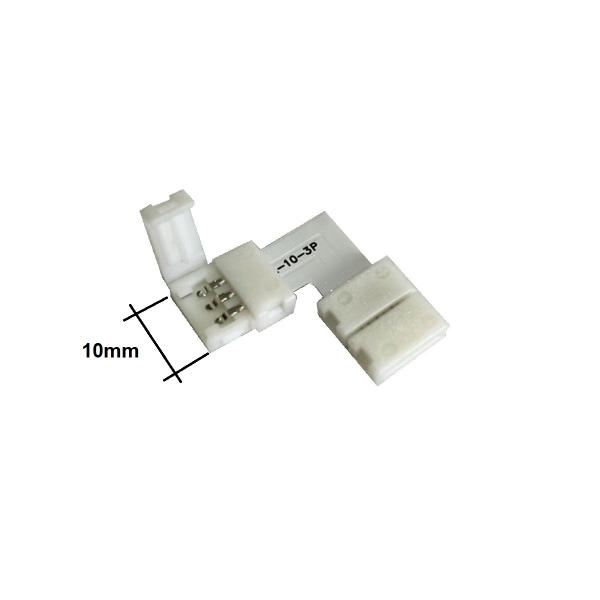 Imagem de Conector Fita Led RGB 10mm em L - 3 Vias - 25 Unidades