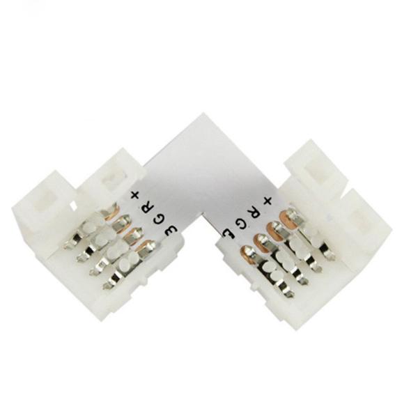 Imagem de Conector Fita Led RGB 10mm em L - 4 Vias - 50 unidades