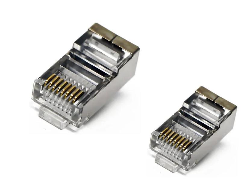 Imagem de Conector Giga Blindado Rj45 Cat6 - Pacote C/ 500 Atacado