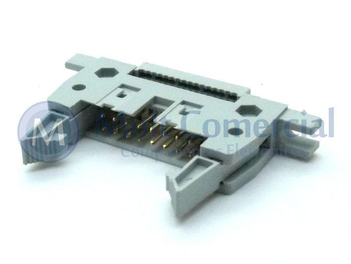 Imagem de Conector Header com ejetor e fixação para Flat Cable IDC 16 Vias DS1012-16LMN2A8 