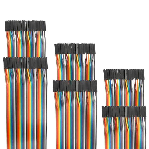 Imagem de Conector Jumper Dupont - 120 Peças (40pinos) - Fio Multicolorido - Macho/Fêmea