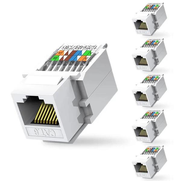 Imagem de Conector Keystone Cat6 Zoerax (6 Peças) - Sem Ferramentas