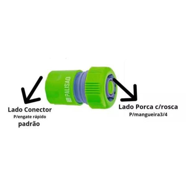 Imagem de Conector Mangueira Engate Rápido 3/4" Plástico - Palisad