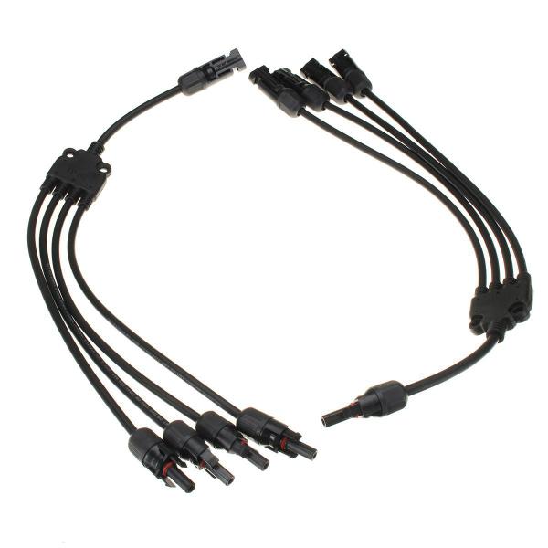 Conector MC4 - Y 4 Cabo P/ Ligação Paralelo Painel Solar - Par - DGTEC / ZOORUI Imagem de Conector MC4 - Y 4 Cabo P/ Ligação Paralelo Painel Solar - Par