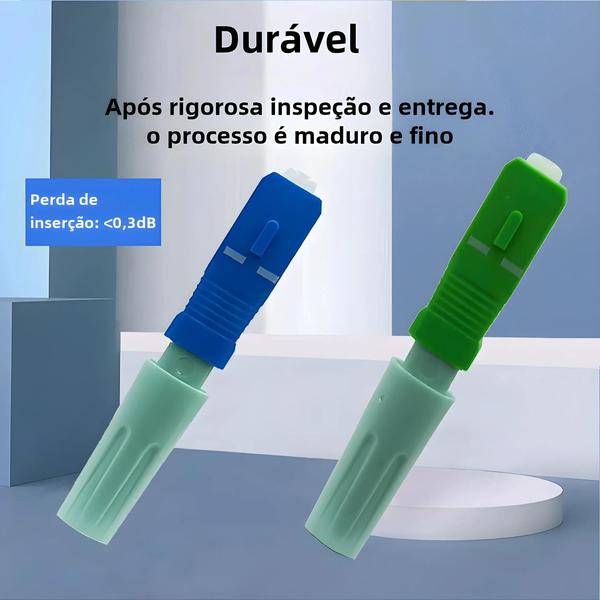 Imagem de Conector Óptico SC/APC Monomodo - Ferramenta FTTH para Conexão Rápida de Fibra Óptica