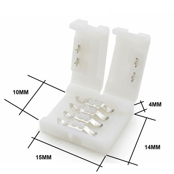 Imagem de Conector para Fita Led RGB 10mm 4 Vias - 50 unidades