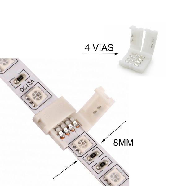 Imagem de Conector para Fita Led RGB 8mm 4 Vias - 25 unidades