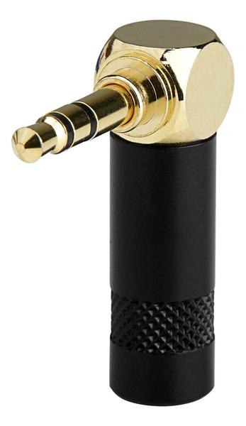 Imagem de Conector Plug P2 Stereo 90 Angulado Dourado Linha Pro Mxt