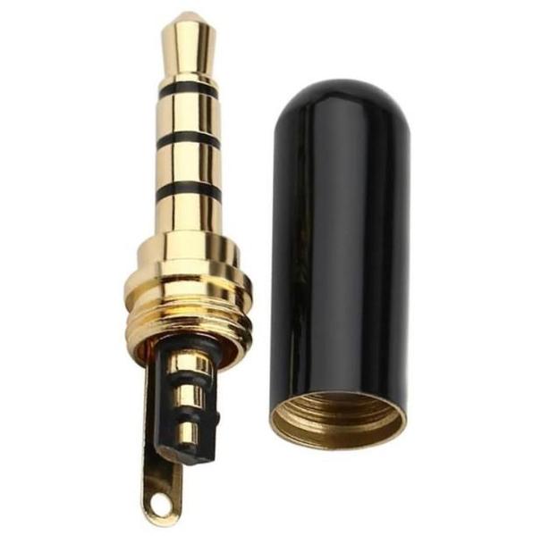 Imagem de Conector Plug P3 Metálico Dourado P2 4c 3 Riscos Pct/ 10Pcs