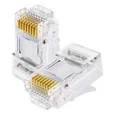 Imagem de Conector Plug Rj45 100 Unidades Cat6 Banhado Macho Rede