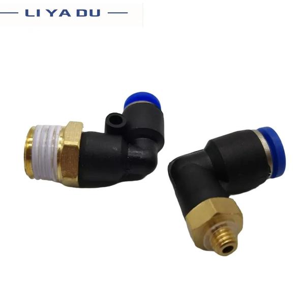 Imagem de Conector Pneumático Em Forma De L, Encaixe De Acoplamento Rápido, Rosca Pl, Cotovelo De Ar, 4-12mm,