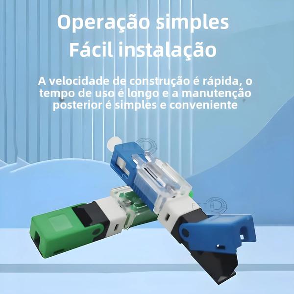 Imagem de Conector Rápido de Fibra Ótica Monomodo SC/APC/UPC - FTTH - Esc250D SM