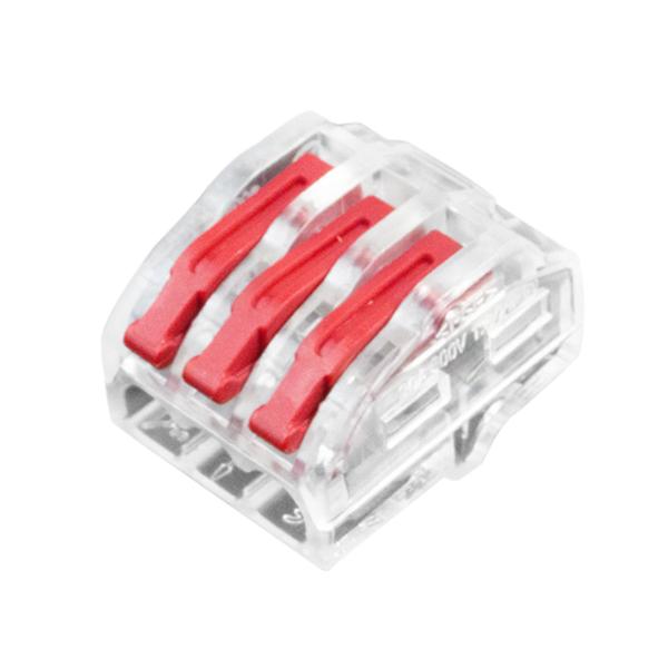 Imagem de Conector Rápido De Pressão Push Wire 3 Polos para Cabo elétrico HCRN-3 Blister com 4 Peças - Hellermann Tyton